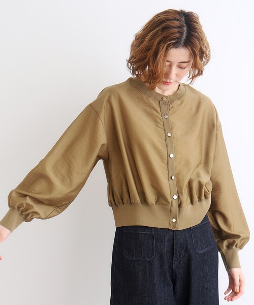 grove（グローブ）の「◆布帛コンビニットカーディガン（カーディガン/ボレロ・レディース・カーキ/ブラック/アイボリー・04/03/02/01/05）」の16枚目の写真