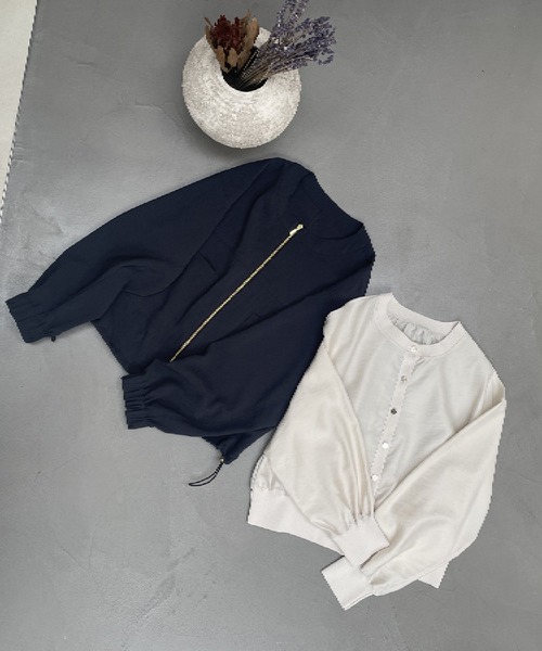 grove（グローブ）の「◆布帛コンビニットカーディガン（カーディガン/ボレロ・レディース・カーキ/ブラック/アイボリー・04/03/02/01/05）」の5枚目の写真