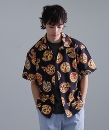 Revo. 総柄アソート セミオープンカラー半袖シャツ