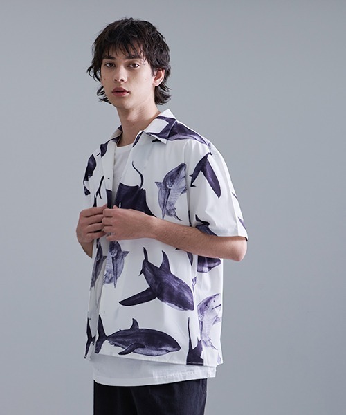 Revo.（レボ）の「Revo. 総柄アソート セミオープンカラー半袖シャツ（シャツ/ブラウス・メンズ・カーキ系/サックスブルー系/ブルー系/ホワイト系1/ブラック系/ブラック系1/ベージュ系/ホワイト系・2/1）」の11枚目の写真