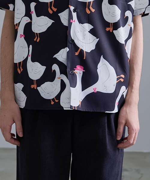 セール】Revo. 総柄アソート セミオープンカラー半袖シャツ（シャツ