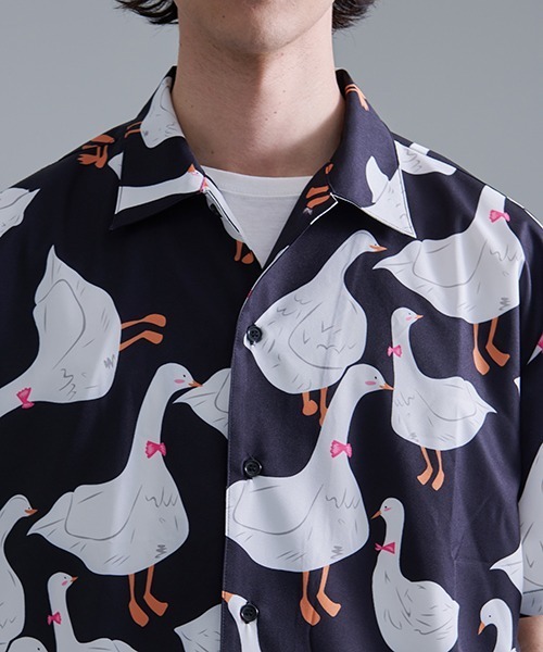 セール】Revo. 総柄アソート セミオープンカラー半袖シャツ（シャツ