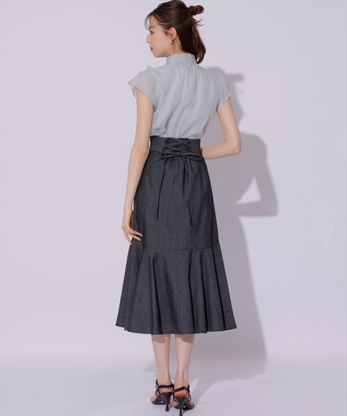 SWINGLE（スウィングル）の「切替デニムマーメイドスカート（スカート・レディース・ブルー/ブラック/ライトベージュ・FREE）」の10枚目の写真