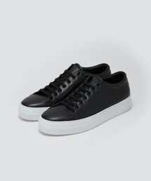 GIOIA メンズ スムース レースアップスニーカー 3.5㎝ BLACK