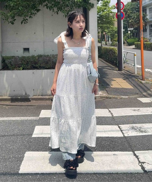 AS KNOW AS plus(アズノゥアズプラス)の「◎2WAYリボンティアードキャミワンピース(ワンピース・レディース・ブラック系/チェック/サックスブルー/アイボリー系/ブラック/ピンク系/ブラック系1/ネイビー系1/アイボリー系1・FREE)」の21枚目の写真