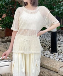 clear | ロング丈メッシュトップス≪2024SS新作≫(Tシャツ/カットソー)