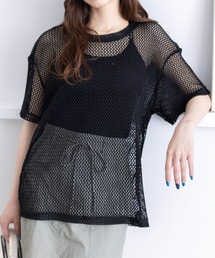 clear | ロング丈メッシュトップス≪2024SS新作≫(Tシャツ/カットソー)