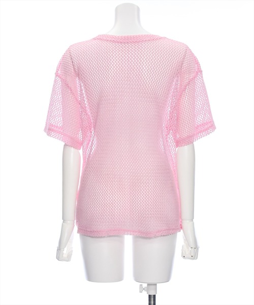 clear（クリア）の「ロング丈メッシュトップス［大人 カジュアル レイヤード］≪再入荷≫（Tシャツ/カットソー・レディース・グリーン/ピンク/ブラック/アイボリー・F）」の8枚目の写真