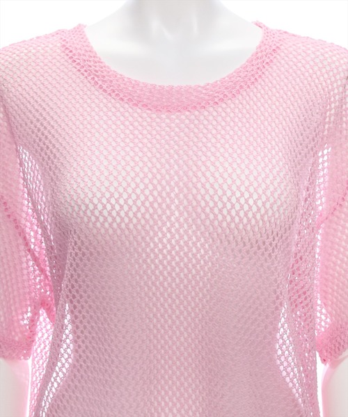 clear（クリア）の「ロング丈メッシュトップス［大人 カジュアル レイヤード］≪再入荷≫（Tシャツ/カットソー・レディース・グリーン/ピンク/ブラック/アイボリー・F）」の10枚目の写真