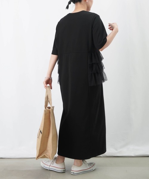 LUCA/LADY LUCK LUCA（ルカ/レディラックルカ）の「LC/LLL チュールカットワンピース / サイドチュールフリルワンピース（ワンピース・レディース・ブラック/チャコールグレー・FREE）」の6枚目の写真