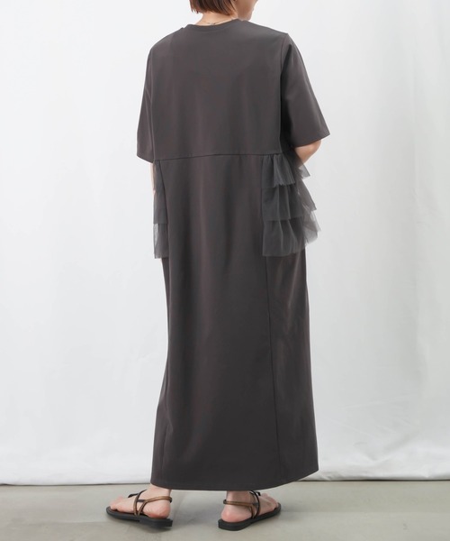 LUCA/LADY LUCK LUCA（ルカ/レディラックルカ）の「LC/LLL チュールカットワンピース / サイドチュールフリルワンピース（ワンピース・レディース・ブラック/チャコールグレー・FREE）」の12枚目の写真