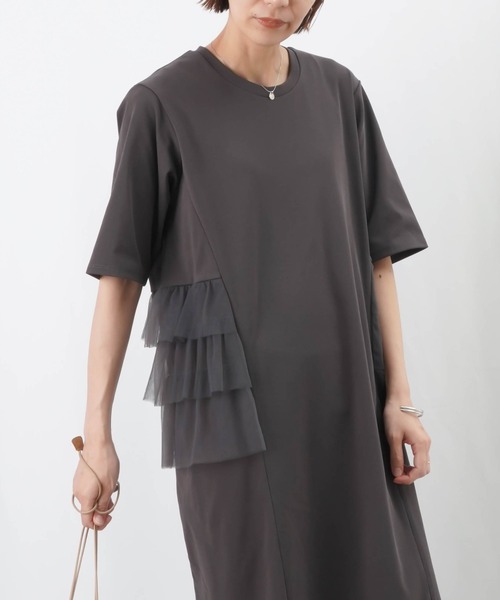 LUCA/LADY LUCK LUCA（ルカ/レディラックルカ）の「LC/LLL チュールカットワンピース / サイドチュールフリルワンピース（ワンピース・レディース・ブラック/チャコールグレー・FREE）」の13枚目の写真