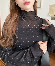 新品 ハートビジューカットソー moment+｜モーメントプラスのTシャツ/カットソー（ビジュー
