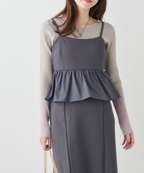 natural couture（ナチュラルクチュール）の「袖口配色リブニットプルオーバー（ニット/セーター・レディース・ブラック/アイボリー/グレイッシュベージュ/ミント/ラベンダー/ネイビー・FREE）」の18枚目の写真