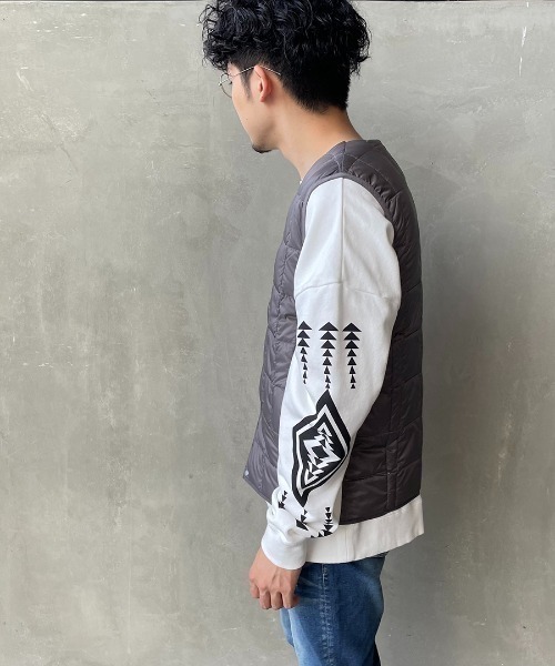 TAION（タイオン）の「【WEB限定】[TAION/タイオン] Vネック インナーダウンベスト（ダウンベスト・レディース・カーキ/グレー/オリーブ/ライトグレー/ブラック・XL/L/M）」の15枚目の写真
