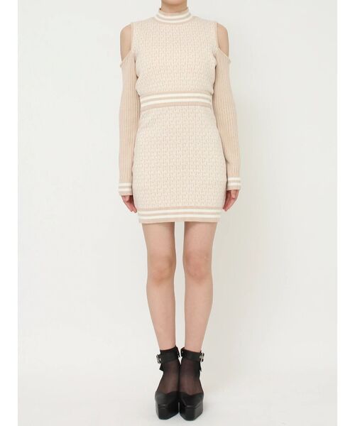 EATME（イートミー）の「EMロゴニットタイトスカート（セットアップ可能）（スカート・レディース・ベージュ/ブラック/ピンク・FREE）」の8枚目の写真