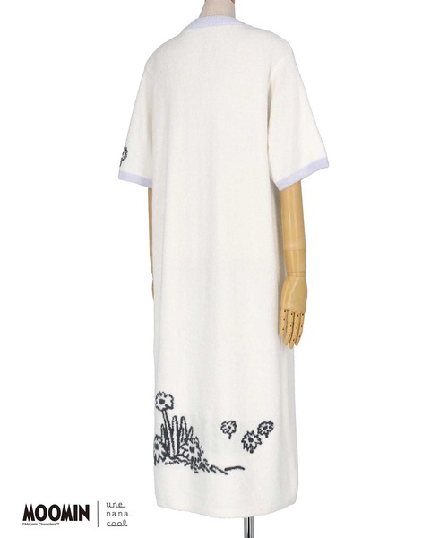 【セール】【MOOMIN × une nana cool 】なめらかふわふわワンピース（ルームワンピース）｜une nana cool（ウンナナクール）