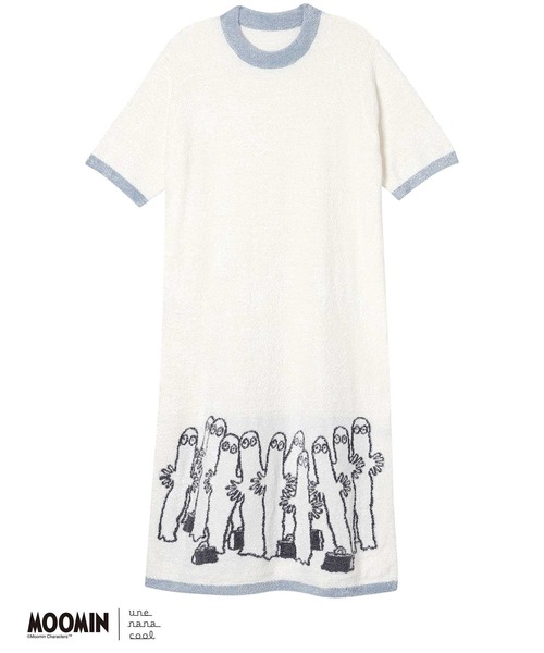 【セール】【MOOMIN × une nana cool 】なめらかふわふわワンピース（ルームワンピース）｜une nana cool（ウンナナクール）