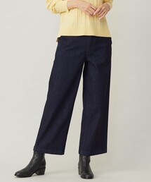 J.PRESS Ladies（J.プレス レディス）の「【洗える】9ozストレッチ デニム ワイド パンツ（デニムパンツ）」