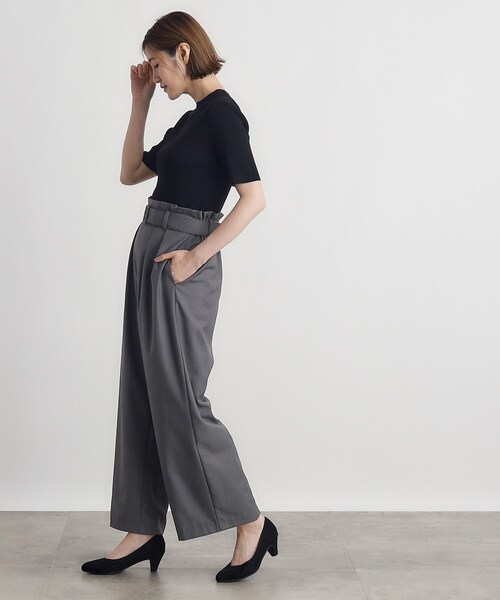 grove（グローブ）の「◆くるみバックルワイドパンツ（その他パンツ・レディース・ダークグレー/ブラック・01/02/03/04/05）」の7枚目の写真