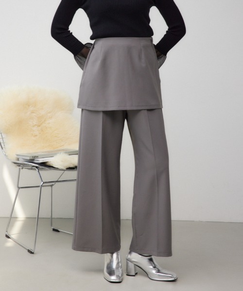 AZUL by moussy(アズールバイマウジー)の「ビスチェセットパンツ(スラックス・レディース・ブラック/グレー/ブラック系その他・SMALL/MEDIUM)」の3枚目の写真