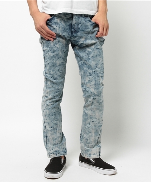 VENCEEXCHANGE（ヴァンスエクスチェンジ）の「カモフラケミカルウォッシュパンツ    （デニムパンツ・メンズ・ネイビー/ブルー・MEDIUM/SMALL/LARGE）」の2枚目の写真