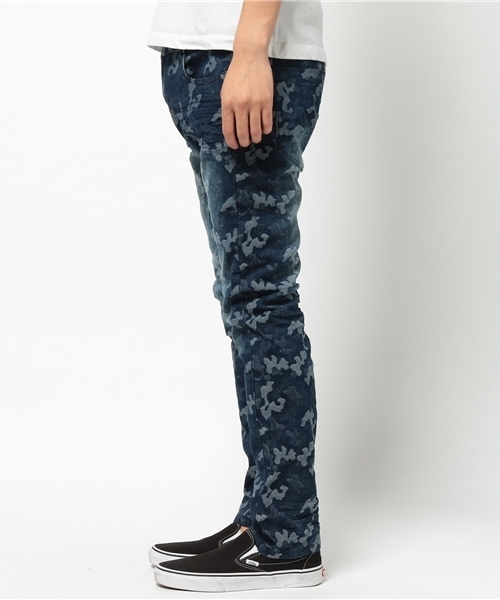 VENCEEXCHANGE（ヴァンスエクスチェンジ）の「カモフラケミカルウォッシュパンツ    （デニムパンツ・メンズ・ネイビー/ブルー・MEDIUM/SMALL/LARGE）」の3枚目の写真