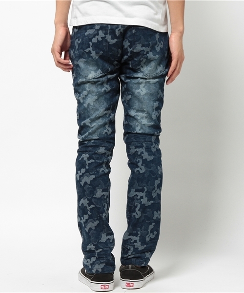 VENCEEXCHANGE（ヴァンスエクスチェンジ）の「カモフラケミカルウォッシュパンツ    （デニムパンツ・メンズ・ネイビー/ブルー・MEDIUM/SMALL/LARGE）」の4枚目の写真