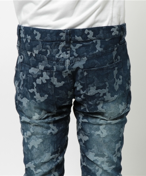 VENCEEXCHANGE（ヴァンスエクスチェンジ）の「カモフラケミカルウォッシュパンツ    （デニムパンツ・メンズ・ネイビー/ブルー・MEDIUM/SMALL/LARGE）」の7枚目の写真