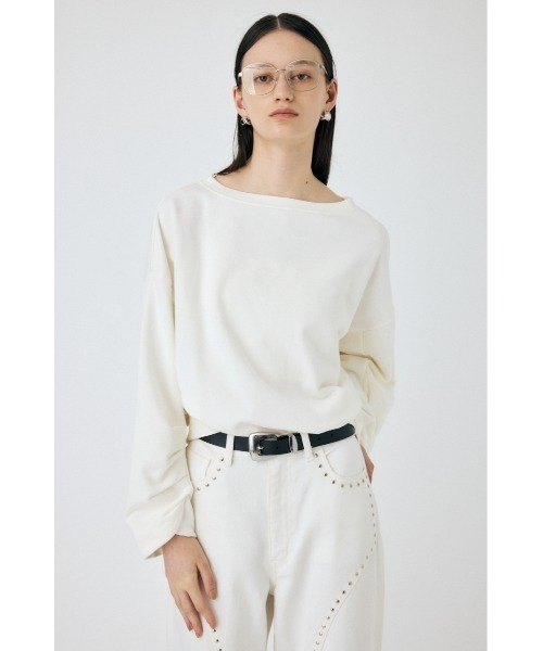 MOUSSY(マウジー)の「OFF SHOULDER スウェット(スウェット・レディース・ホワイト/ライトブラック/ライトピンク・FREE)」の2枚目の写真