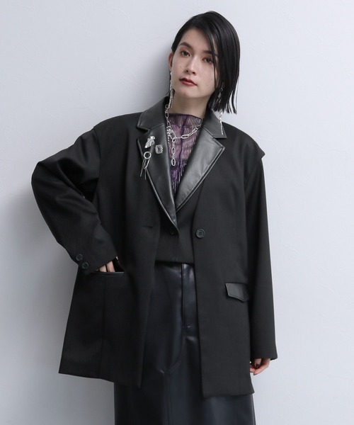HARE（ハレ）の「【WEB/一部店舗限定】2Pショートジャケット＊ジレ(HARE)（テーラードジャケット・レディース・ブラック/グレー・FREE）」の18枚目の写真