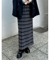 Re:EDIT | [2024 AUTUMN COLLECTION][低身長サイズ有]無地orチェック柄起毛ナロースカート(スカート)