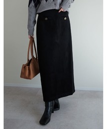 Re:EDIT | [2024 AUTUMN COLLECTION][低身長サイズ有]無地orチェック柄起毛ナロースカート(スカート)