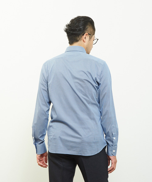 MEN'S MELROSE(メンズメルローズ)の「HITOYOSHIダブルネームシャツ プレミアムコットンジャージワイドカラーシャツ(シャツ/ブラウス・メンズ・ネイビー/ブルー・2/3/4/5)」の8枚目の写真
