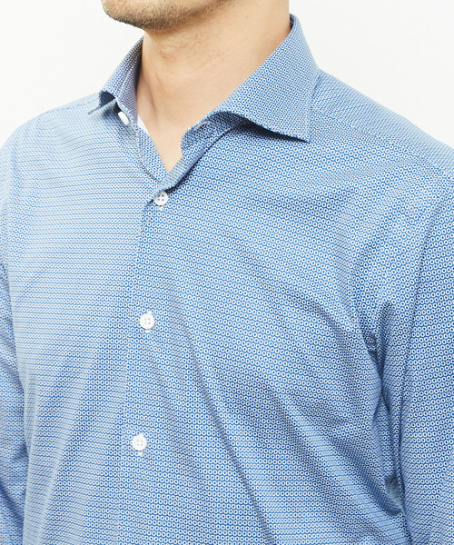 MEN'S MELROSE(メンズメルローズ)の「HITOYOSHIダブルネームシャツ プレミアムコットンジャージワイドカラーシャツ(シャツ/ブラウス・メンズ・ネイビー/ブルー・2/3/4/5)」の10枚目の写真