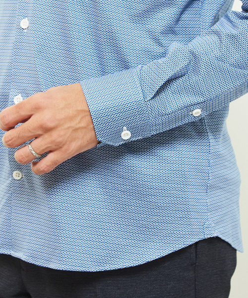 MEN'S MELROSE(メンズメルローズ)の「HITOYOSHIダブルネームシャツ プレミアムコットンジャージワイドカラーシャツ(シャツ/ブラウス・メンズ・ネイビー/ブルー・2/3/4/5)」の11枚目の写真