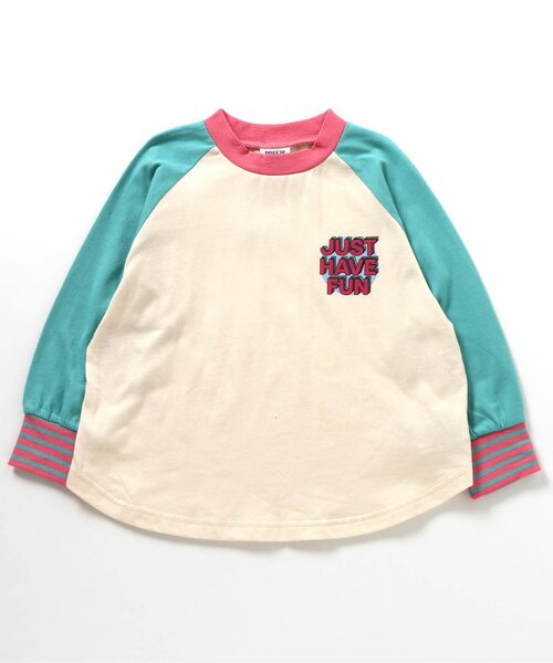 BREEZE（ブリーズ）の「ラグランPOPロンT（Tシャツ/カットソー・キッズ・グリーン/ネイビー・140/90/100/110/120/80/130）」の2枚目の写真
