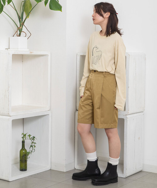 POU DOU DOU（プードゥドゥ）の「アニマルチェーン刺繍ワイドロンTee（Tシャツ/カットソー・レディース・オフホワイト/ブラック/キナリ・M）」の11枚目の写真