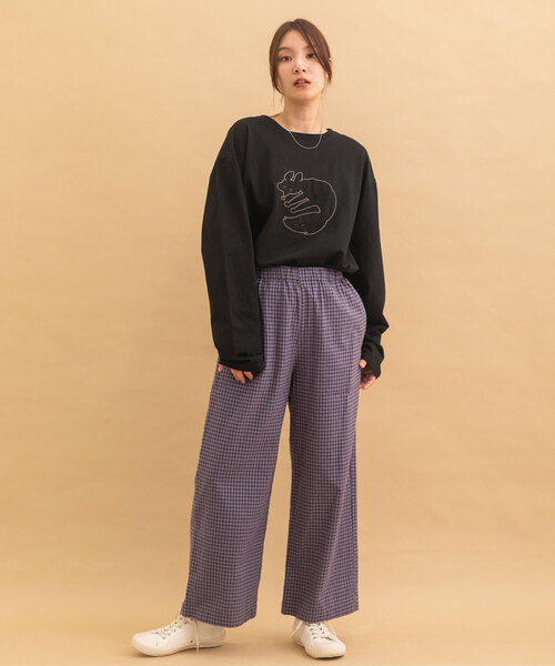 POU DOU DOU（プードゥドゥ）の「アニマルチェーン刺繍ワイドロンTee（Tシャツ/カットソー・レディース・オフホワイト/ブラック/キナリ・M）」の18枚目の写真