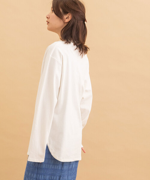 POU DOU DOU（プードゥドゥ）の「アニマルチェーン刺繍ワイドロンTee（Tシャツ/カットソー・レディース・オフホワイト/ブラック/キナリ・M）」の22枚目の写真