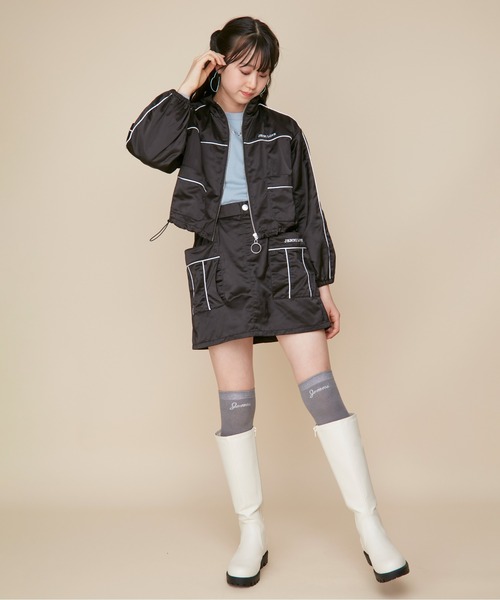 JENNI love（ジェニィラブ）の「【セットアップ対応】パイピングスタンドカラーブルゾン（ブルゾン・キッズ・サックスブルー/ブラック/オフホワイト・130cm/140cm/150cm/160cm）」の19枚目の写真