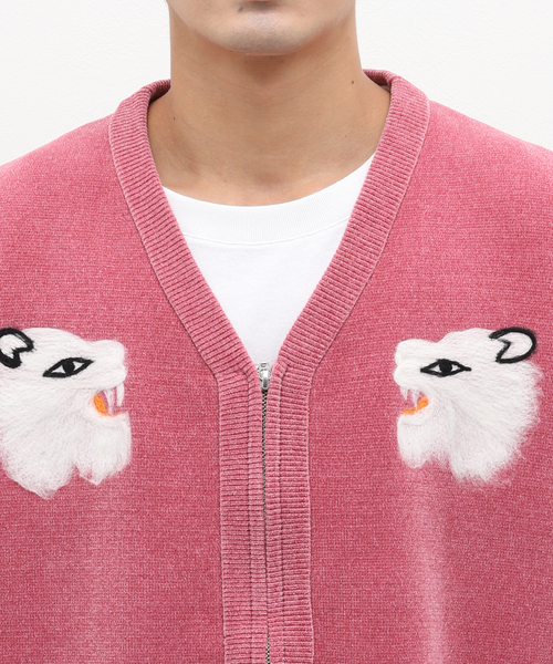 DAIRIKU（ダイリク）の「DAIRIKU Needle Punch Ska Knit Vest K-3（その他アウター・メンズ・ピンク/ブラック・MEDIUM）」の9枚目の写真