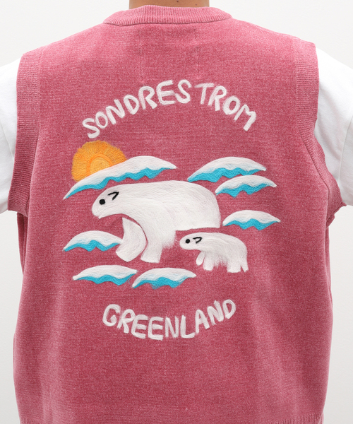 DAIRIKU（ダイリク）の「DAIRIKU Needle Punch Ska Knit Vest K-3（その他アウター・メンズ・ピンク/ブラック・MEDIUM）」の10枚目の写真