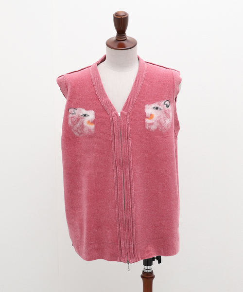 DAIRIKU（ダイリク）の「DAIRIKU Needle Punch Ska Knit Vest K-3（その他アウター・メンズ・ピンク/ブラック・MEDIUM）」の16枚目の写真