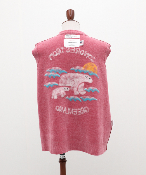 DAIRIKU（ダイリク）の「DAIRIKU Needle Punch Ska Knit Vest K-3（その他アウター・メンズ・ピンク/ブラック・MEDIUM）」の17枚目の写真