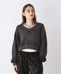 JEANASIS | ハンドブリーチショートVプルオーバー/160536(スウェット)