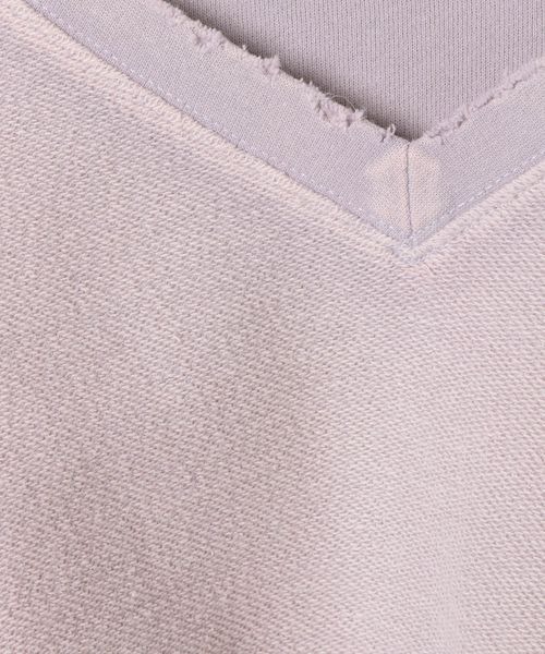 JEANASIS（ジーナシス）の「ハンドブリーチショートVプルオーバー/160536（スウェット・レディース・ブラック系その他/ブラック/パープル系その他・FREE）」の12枚目の写真