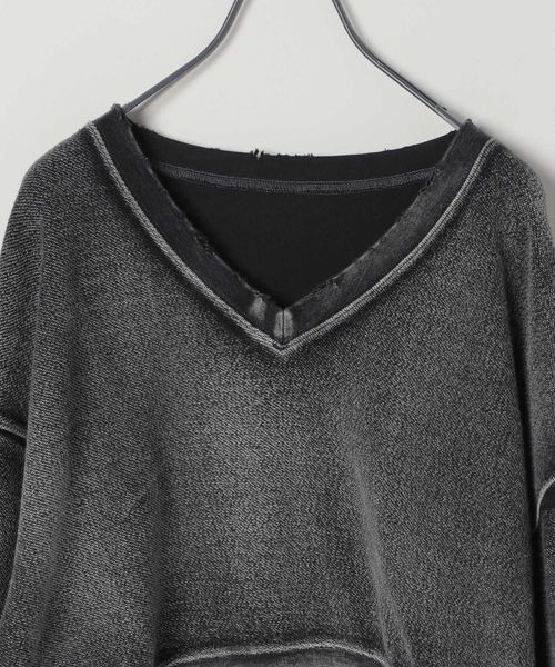 JEANASIS（ジーナシス）の「ハンドブリーチショートVプルオーバー/160536（スウェット・レディース・ブラック系その他/ブラック/パープル系その他・FREE）」の15枚目の写真