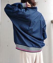 Q | ライトデニムリブドッキングシャツ(シャツ/ブラウス)