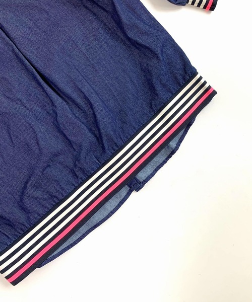 Q（キュー）の「ライトデニムリブドッキングシャツ（シャツ/ブラウス・レディース・ネイビー・MEDIUM）」の7枚目の写真